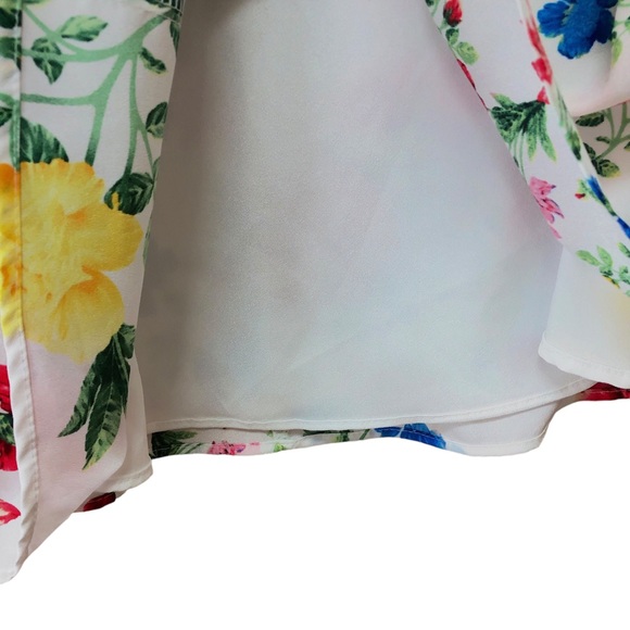 CALVIN KLEIN NWT white floral print midi skirt, size 10 - Picture 4 of 8